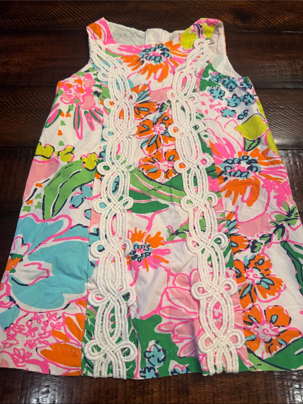 Lilly Pulitzer Target Toddler Girls Nosey Posey Lace Trim Shift Dress Size 2T